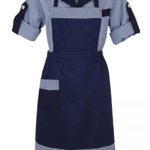 Bata delantal lisa marino cuadros 1632A