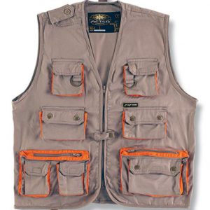 Chaleco reportero color Beige/Naranja.288-VRM