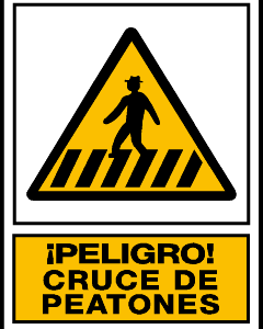 Peligro cruce peatones. AD63A3
