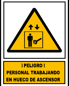 Peligro personal trabajando ascensor.AD66A3