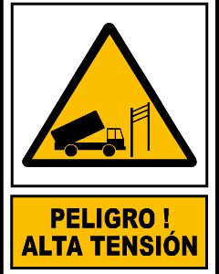 Peligro zona descarga alta tensión.AD69A3