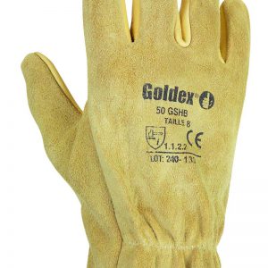 Guante hidrofugo flor bovino dorso serraje.50GSHB