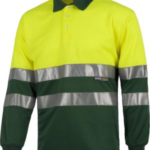 Polo alta visibilidad manga larga bicolor.C3870