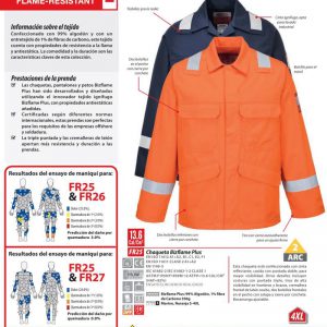 Chaqueta Portwest BizFlame®Plus arco eléctrico.FR25