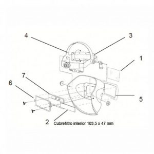 Cubrefiltro Interior 103,5 x 47 mm. Pack 100 ud.KCJ8328