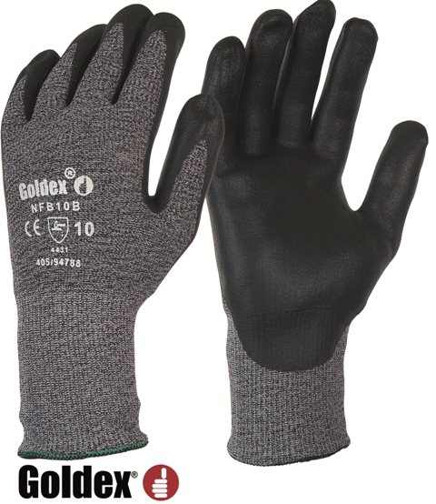 Guante de punto fibras de vidrio y fibras sintéticas bipolimero.NFB10B