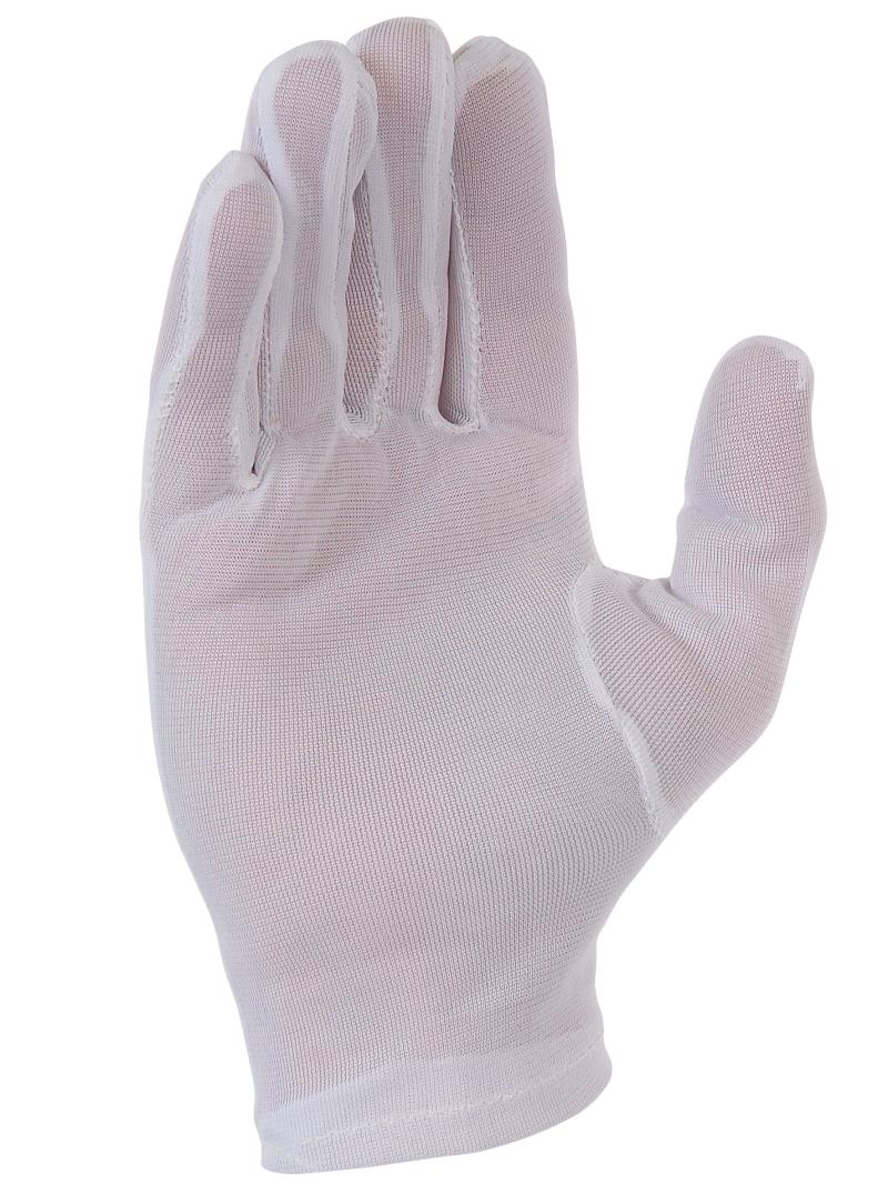 Guante (Pack 10 uds) nylon blanqueado montaje de vestir dobladillo.NY100