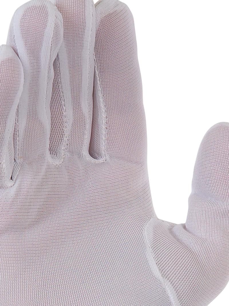 Guante (Pack 10 uds) nylon blanqueado montaje de vestir dobladillo.NY100