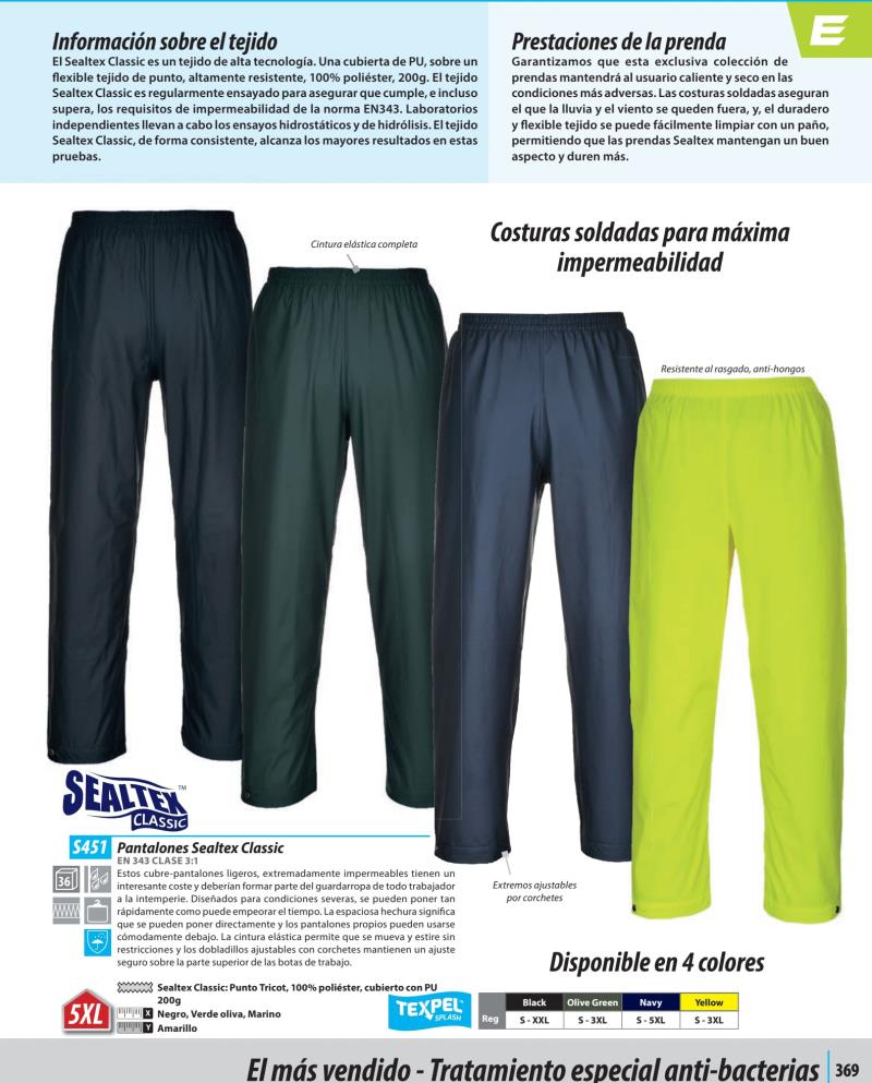 Pantalón chubasquero Portwest Sealtex® Classic.S451