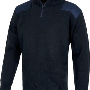 Jersey cuello cremallera punto grueso refuerzos.S5501