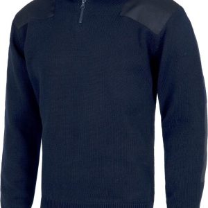 Jersey cuello cremallera algodón refuerzos.S5502