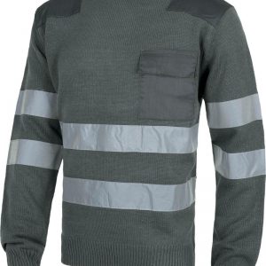 Jersey «Combi» cuello redondo punto grueso bolsillo.S5507