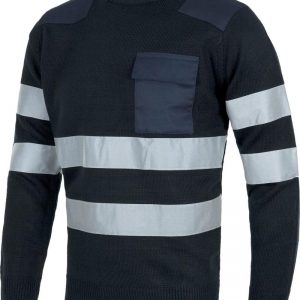 Jersey «Combi» cuello redondo punto grueso bolsillo.S5507