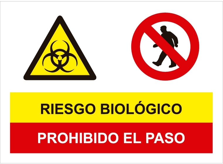 Peligroriesgo biológico y prohibido el paso.SCR-1085