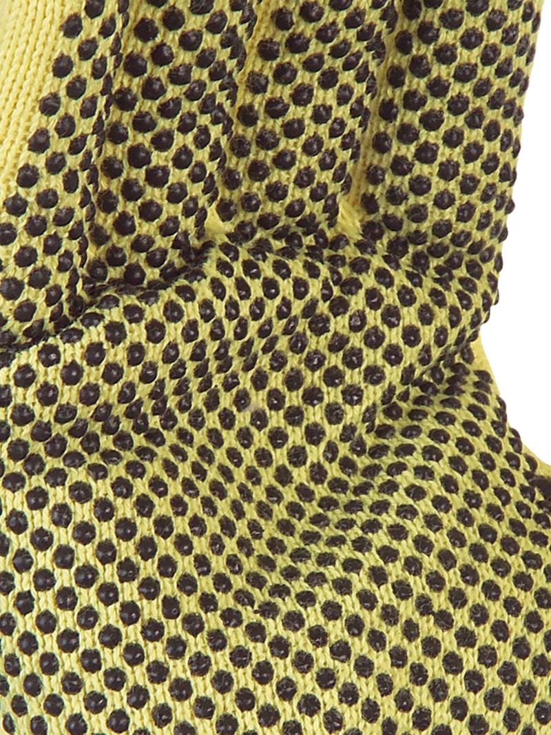 Guante Kevlar® galga 10 puño elástico PVC negro en la palma.TKV10HBK