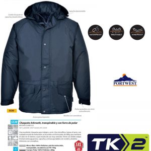 Chaqueta Portwest® Arbroath transpirable forro polar.S530